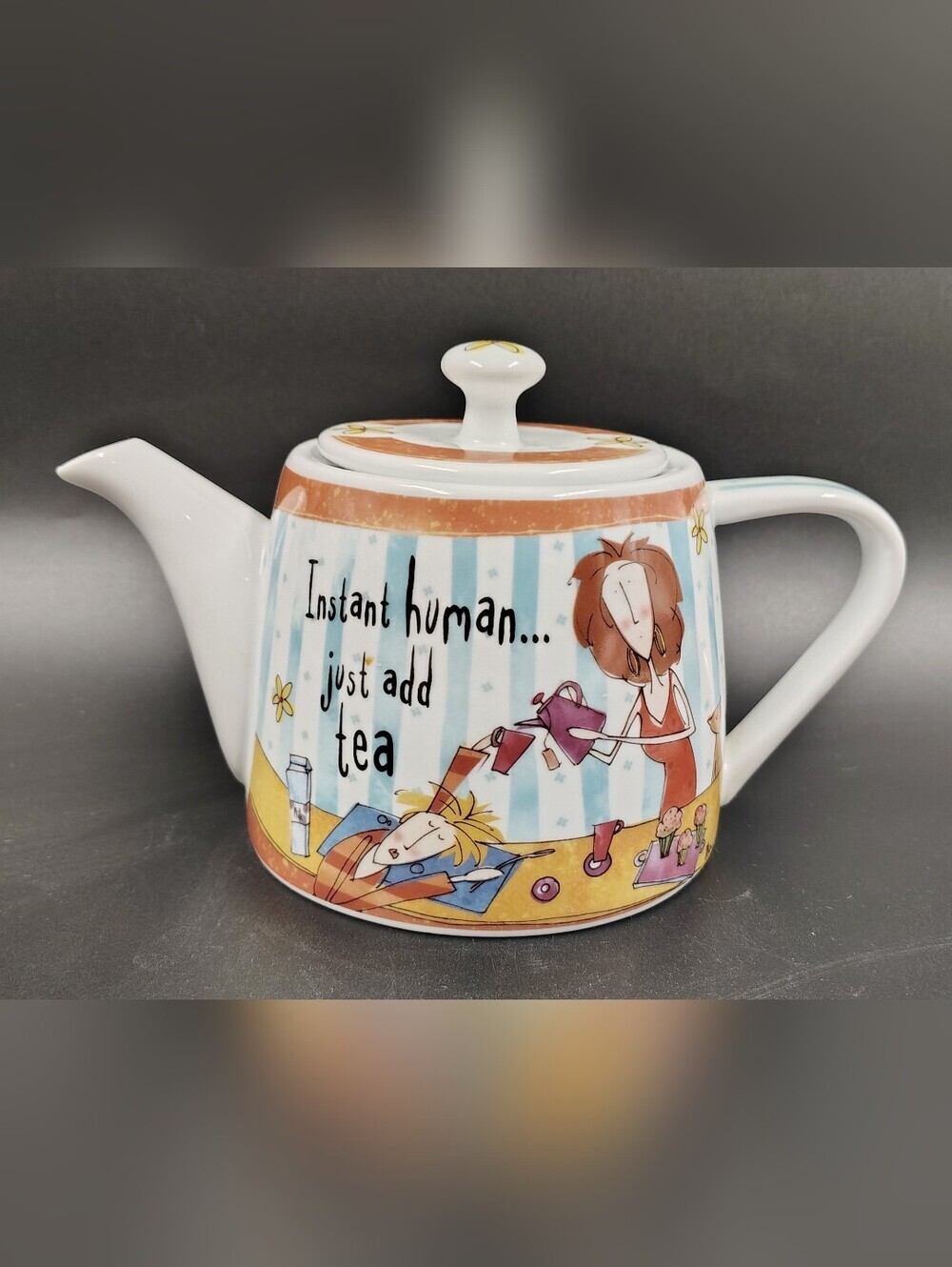 Johnson Brothers England "Instant Human... Just Add Tea" Porcelain Teapot